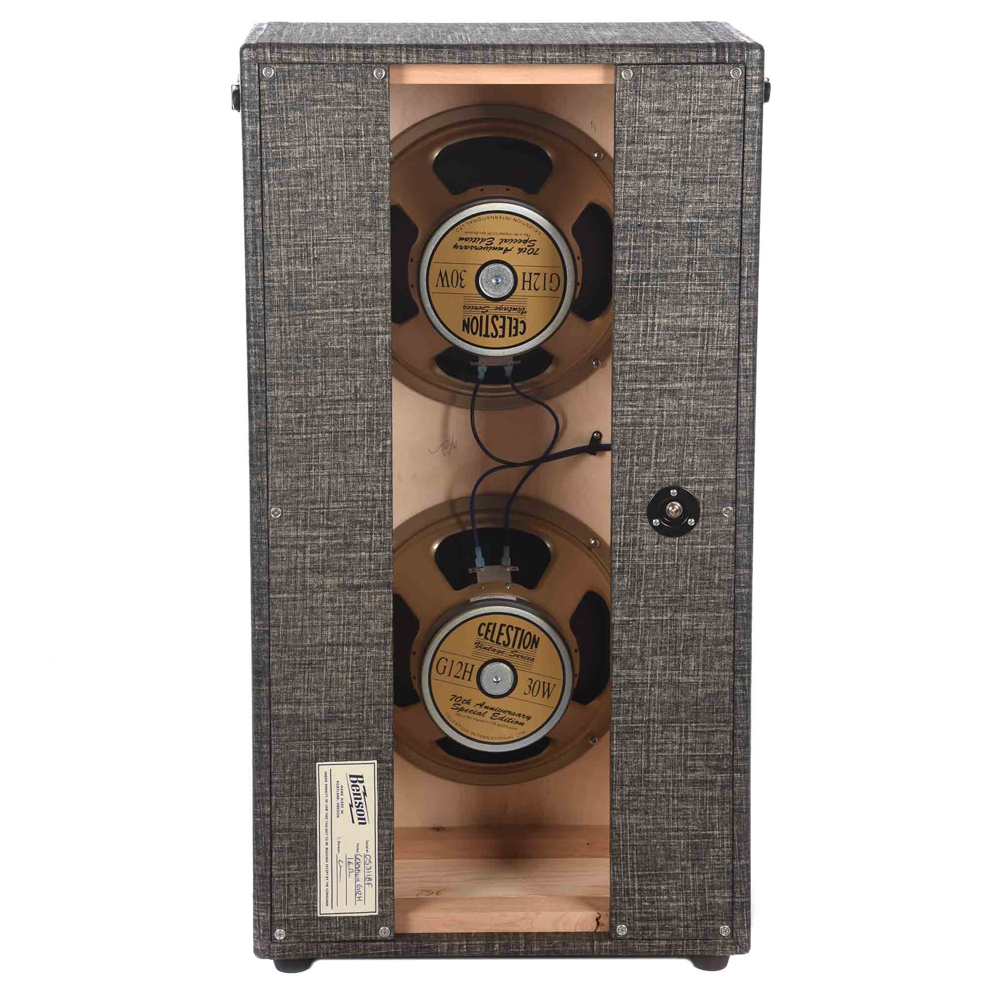 Benson Chimera 2x12 Speaker Cabinet Night Moves w/Wheat Grill & (2) Celestion G12H Amps / Guitar Cabinets