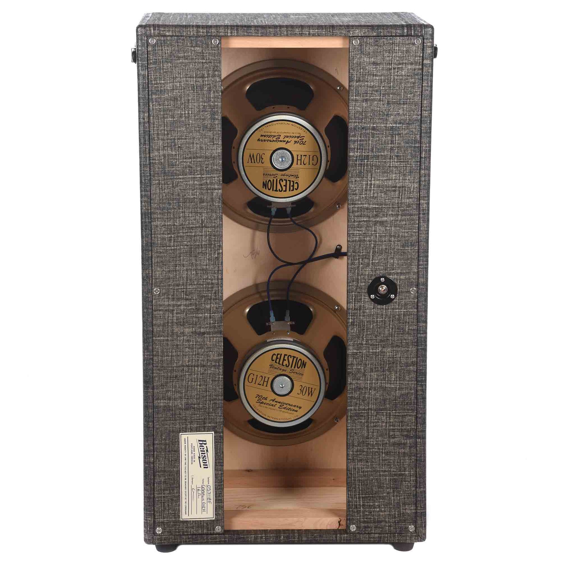 Benson Chimera 2x12 Speaker Cabinet Night Moves w/Wheat Grill & (2) Celestion G12H Amps / Guitar Cabinets
