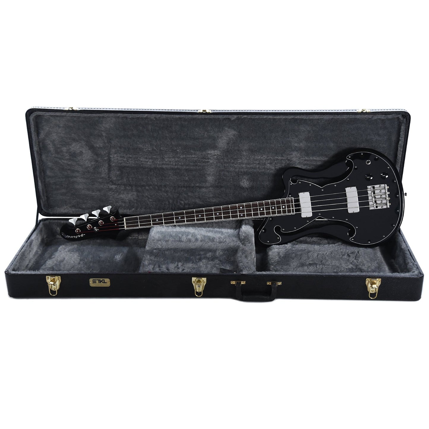 BilT Corvaire Bass Black w/3-Ply Black Pickguard Bass Guitars / 4-String