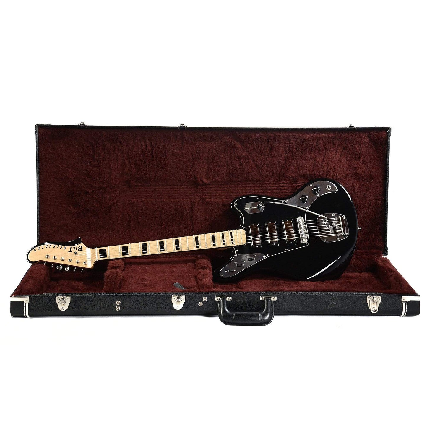 BilT Relevator LS Black w/Lollar Firebird Pickups, Block Inlays, & Mastery Vibrato Electric Guitars / Solid Body