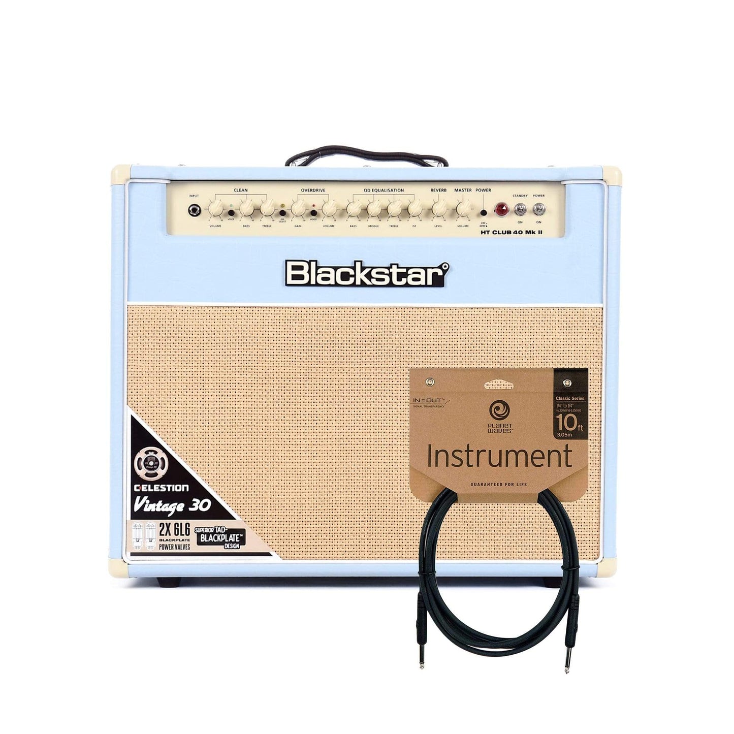 Blackstar HT Club 40 MkII Black and Blue Edition 1x12 40W Combo Cable Bundle Amps / Guitar Combos