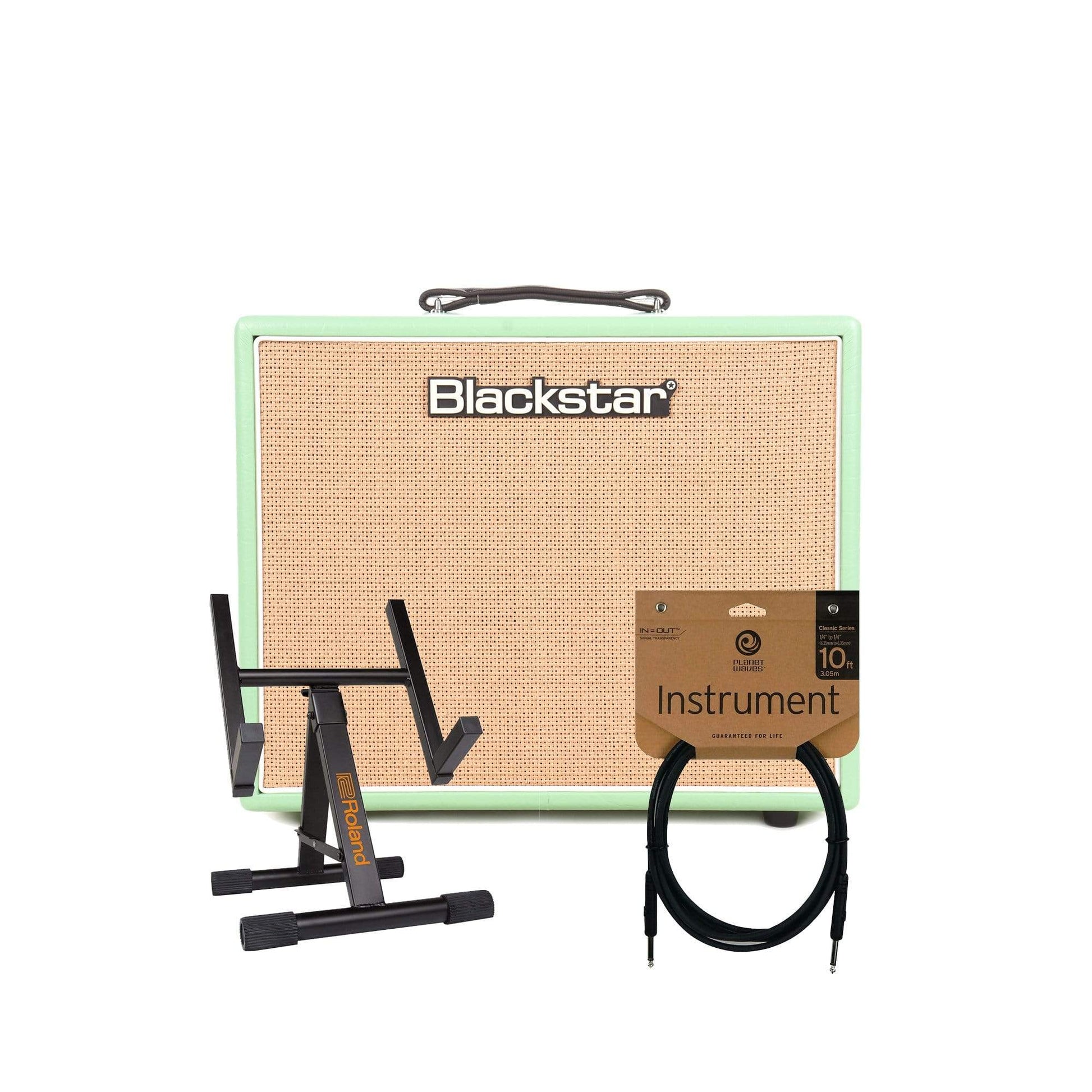 Blackstar Studio 20W 1x12 Guitar Tube Combo Amp w/Reverb in Surf Green Amp Stand and Cable Bundle Amps / Guitar Combos