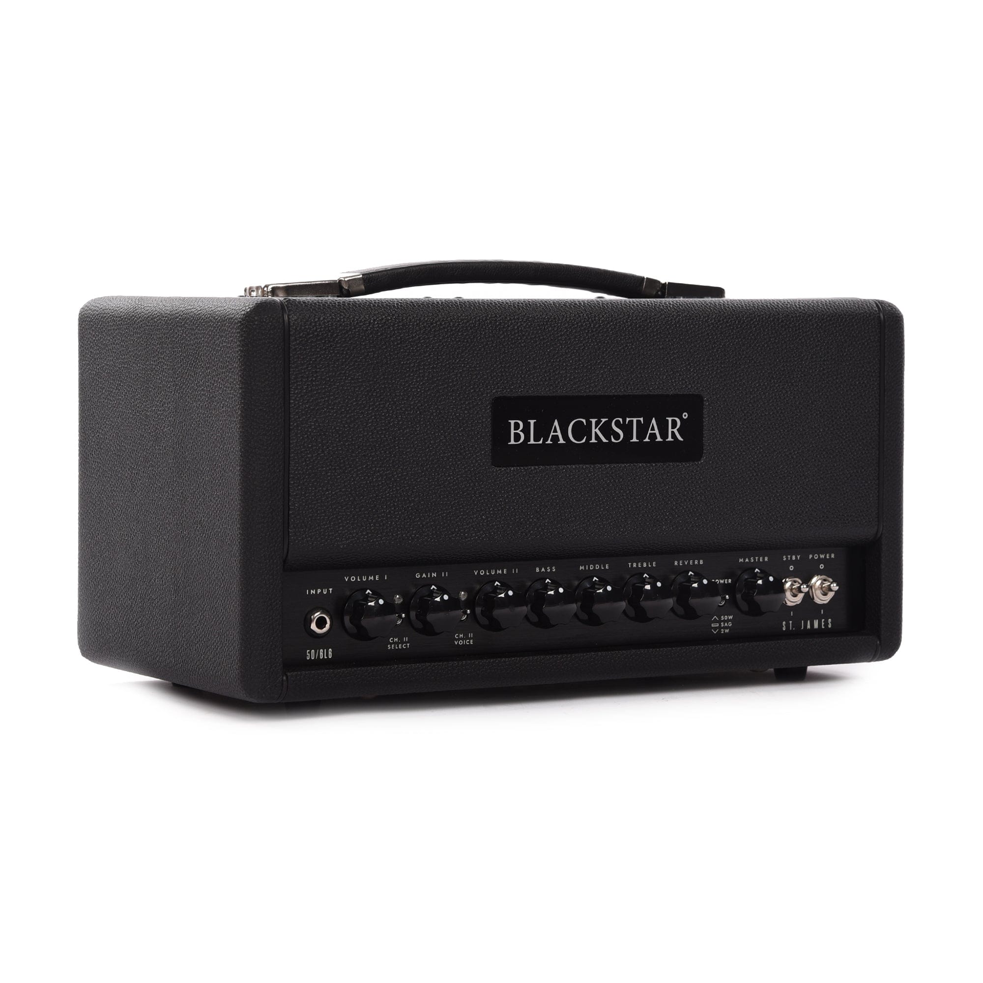 Blackstar St. James 50W 6L6 Tube Amplifier Head W/Cab Rig Black Amps / Guitar Heads