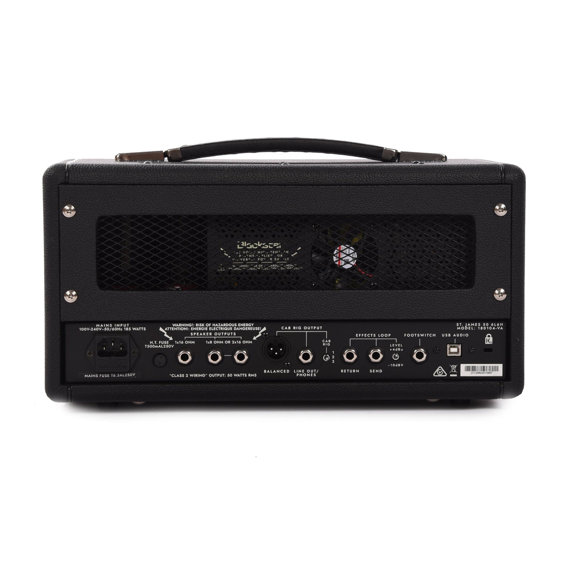 Blackstar St. James 50W 6L6 Tube Amplifier Head W/Cab Rig Black Amps / Guitar Heads