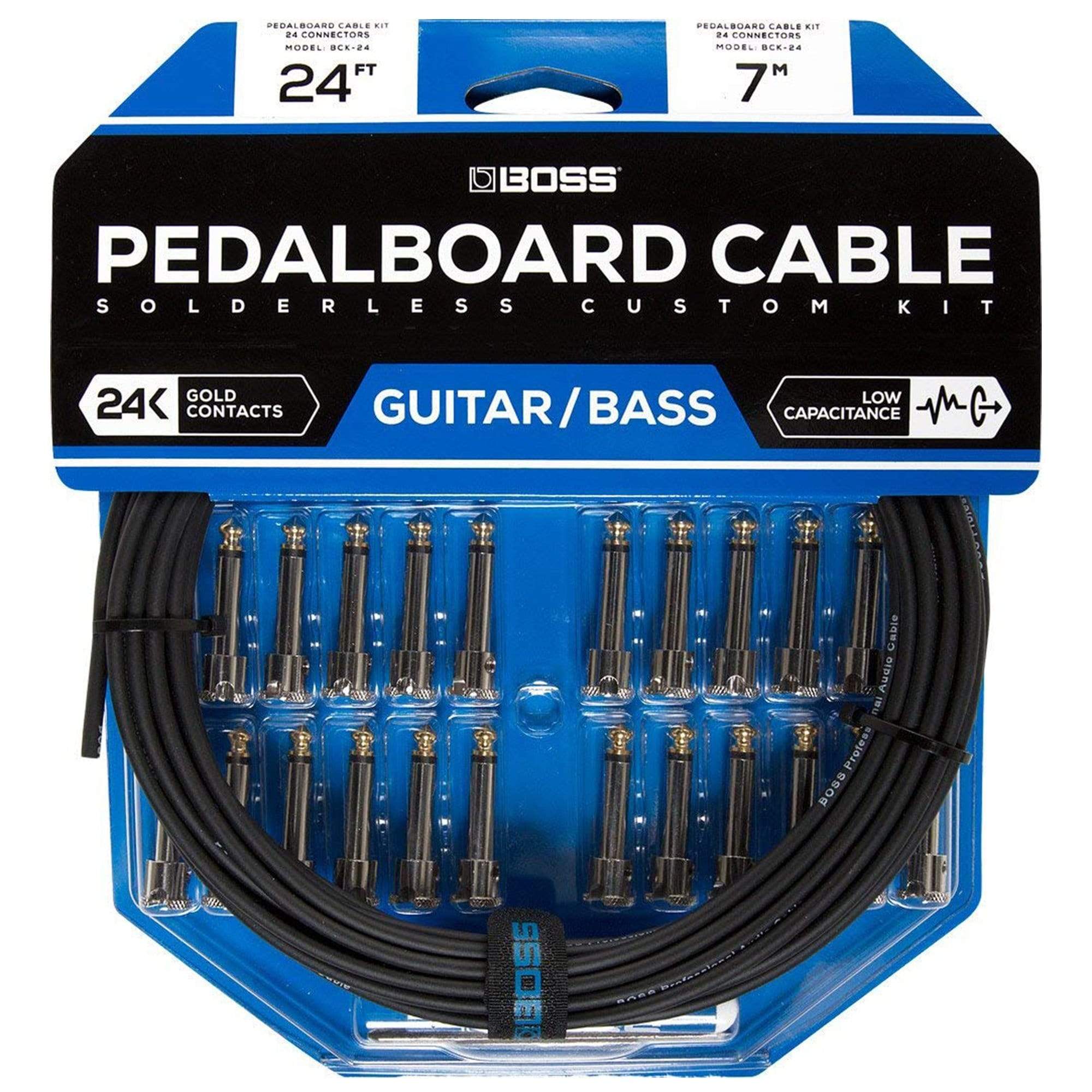 BOSS BCK-24 Solderless Pedalboard Cable Kit - 24 Connectors, 24 Feet Accessories / Cables