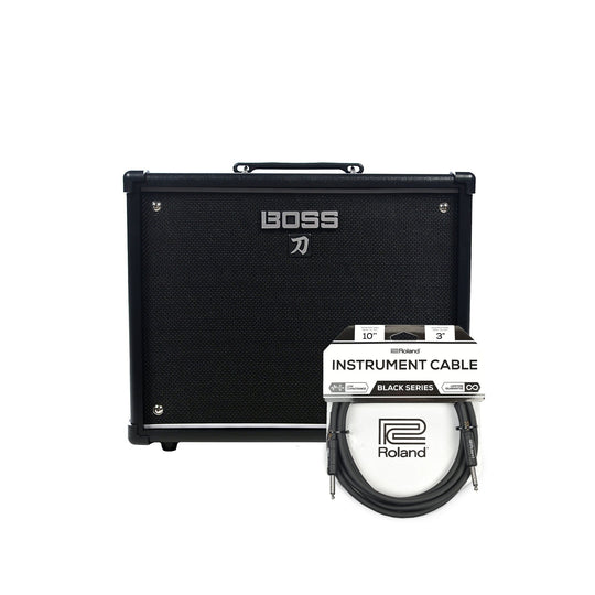 Boss Katana KTN‑50 50W 1x12 Guitar Combo Amplifier Black Cable Bundle Amps / Guitar Combos
