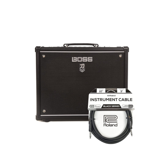 Boss Katana KTN-50 v2 50W 1x12 Guitar Combo Amplifier Black and (1) Cable Bundle Amps / Guitar Combos