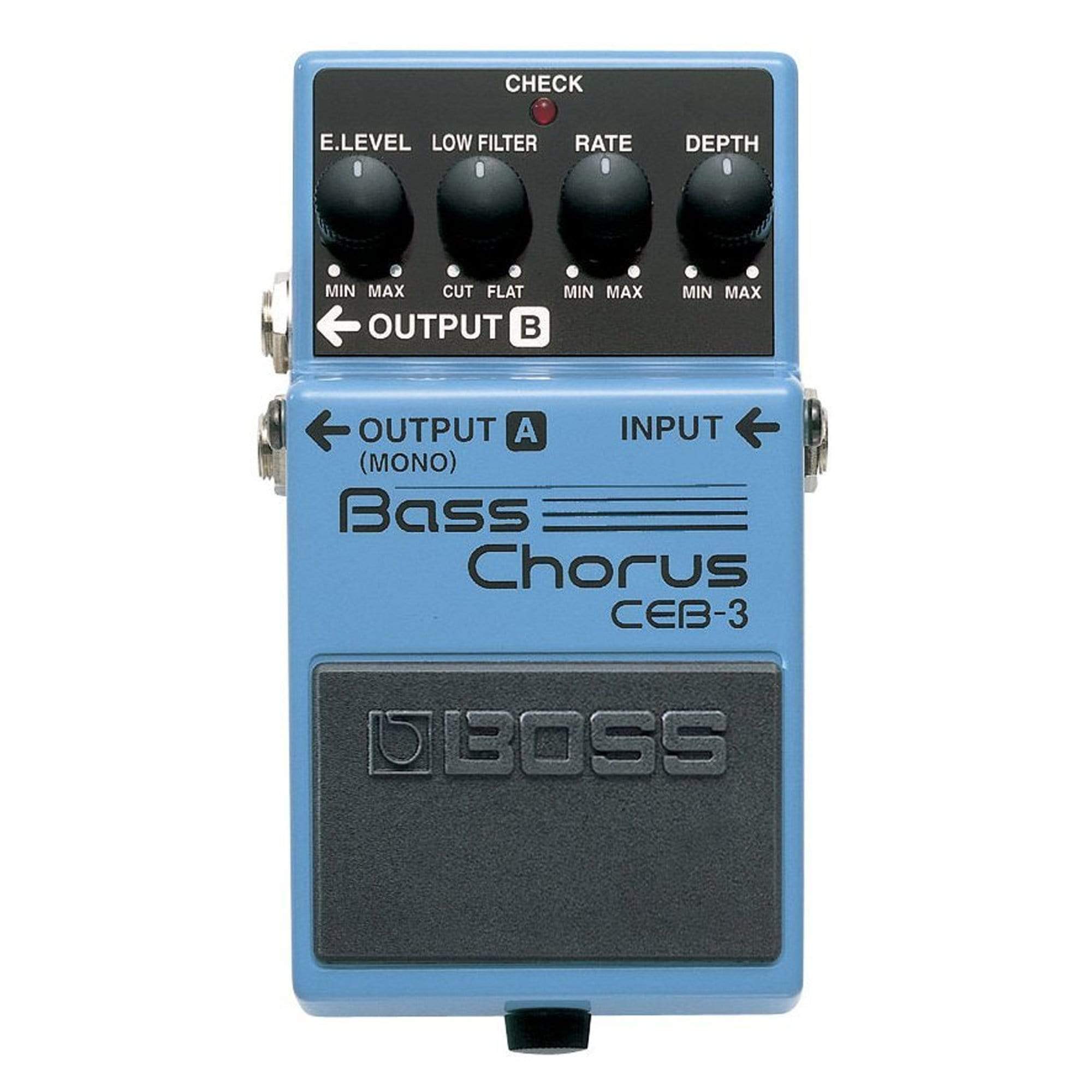Boss CEB-3 Bass Chorus Bundle w/ 2 Roland Black Series 6 inch Patch Cables Effects and Pedals / Bass Pedals