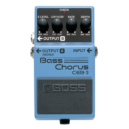 Boss CEB-3 Bass Chorus Bundle w/ 2 Roland Black Series 6 inch Patch Cables Effects and Pedals / Bass Pedals