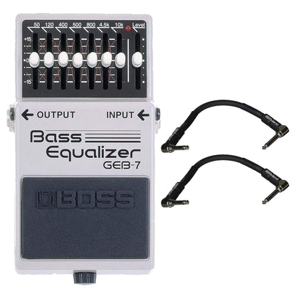 Boss GEB-7 Bass EQ Bundle w/ 2 Roland Black Series 6 inch Patch Cables Effects and Pedals / Bass Pedals