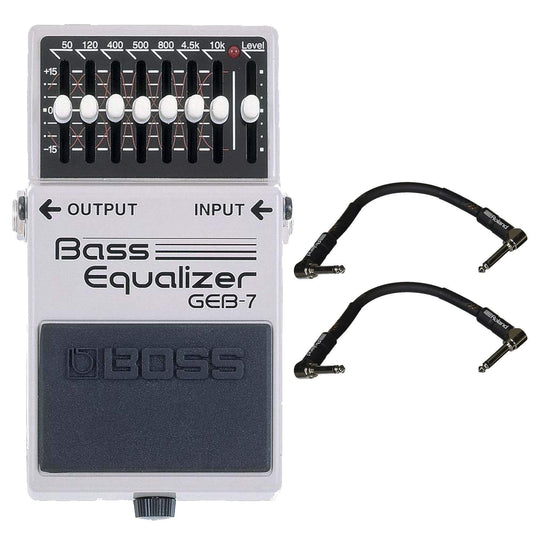 Boss GEB-7 Bass EQ Bundle w/ 2 Roland Black Series 6 inch Patch Cables Effects and Pedals / Bass Pedals