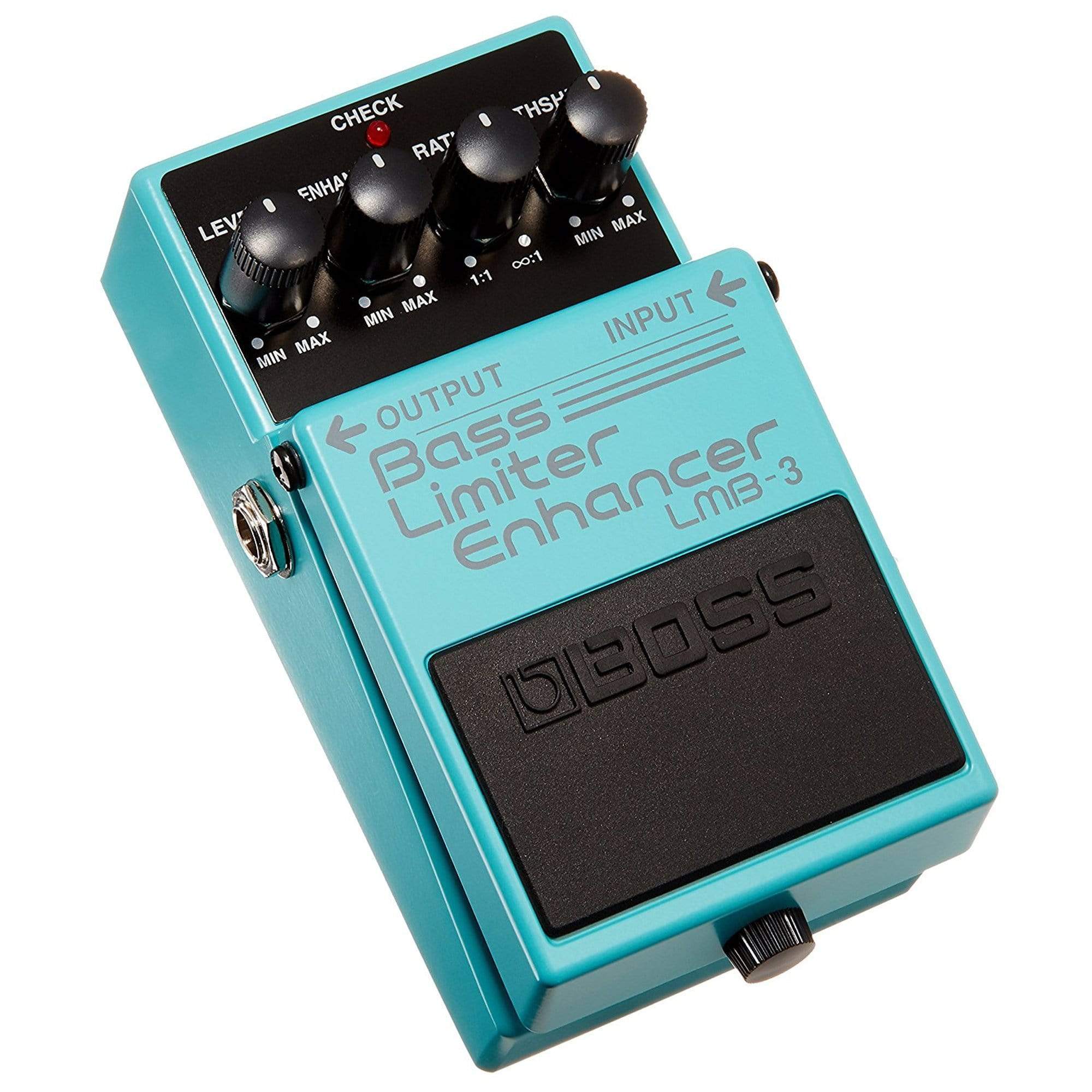 Boss LMB-3 Bass Limiter/Enhancer Pedal Bundle w/ 2 Roland Black Series 6 inch Patch Cables Effects and Pedals / Bass Pedals