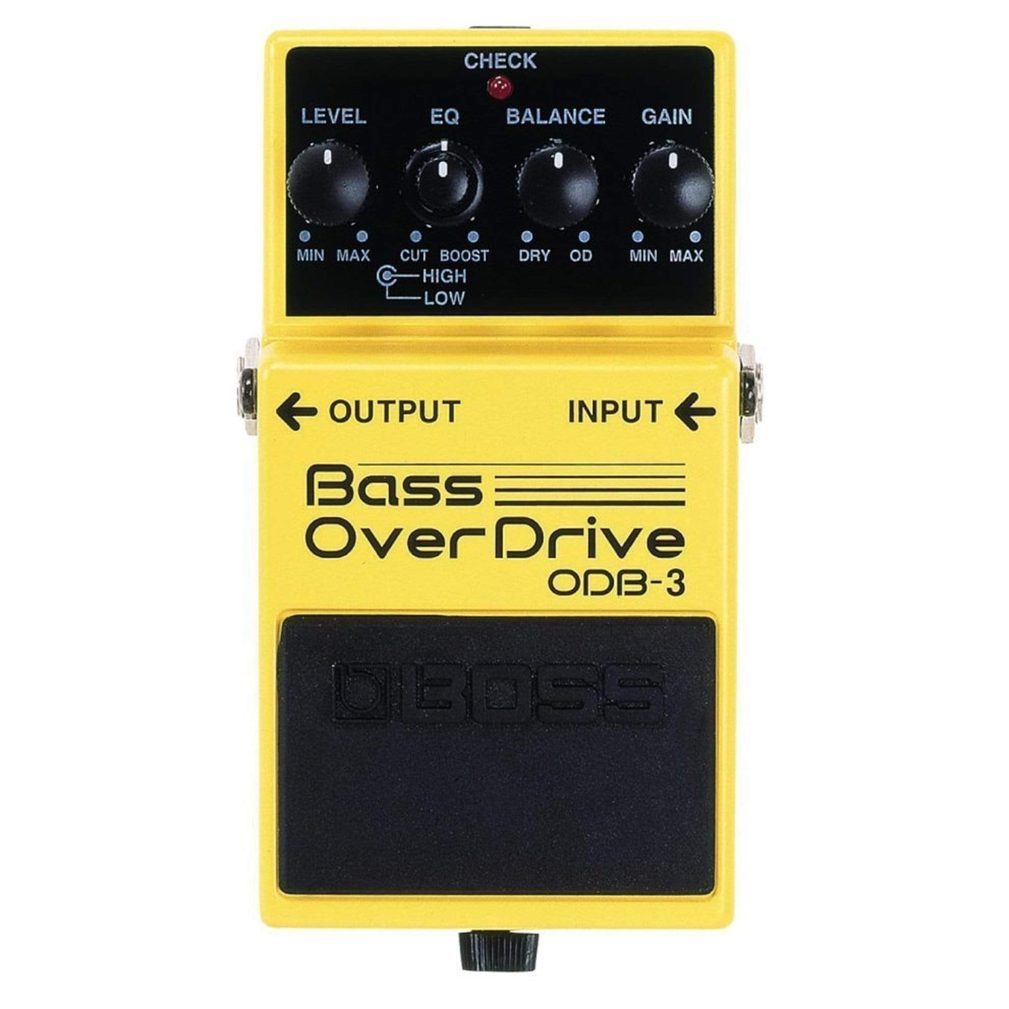 Boss ODB-3 Bass Overdrive Bundle w/ 2 Roland Black Series 6 inch Patch Cables Effects and Pedals / Bass Pedals