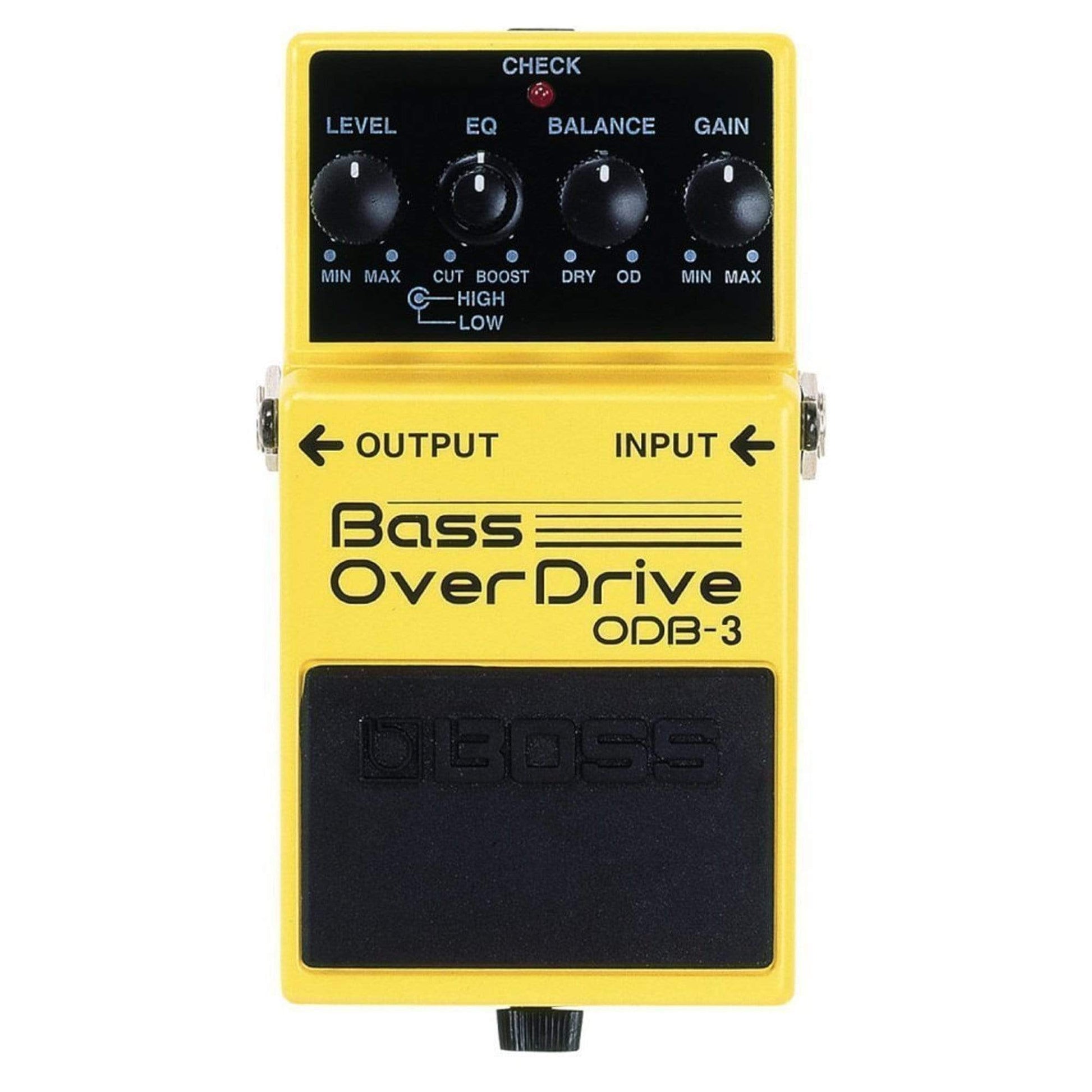 Boss ODB-3 Bass Overdrive Bundle w/ 2 Roland Black Series 6 inch Patch Cables Effects and Pedals / Bass Pedals