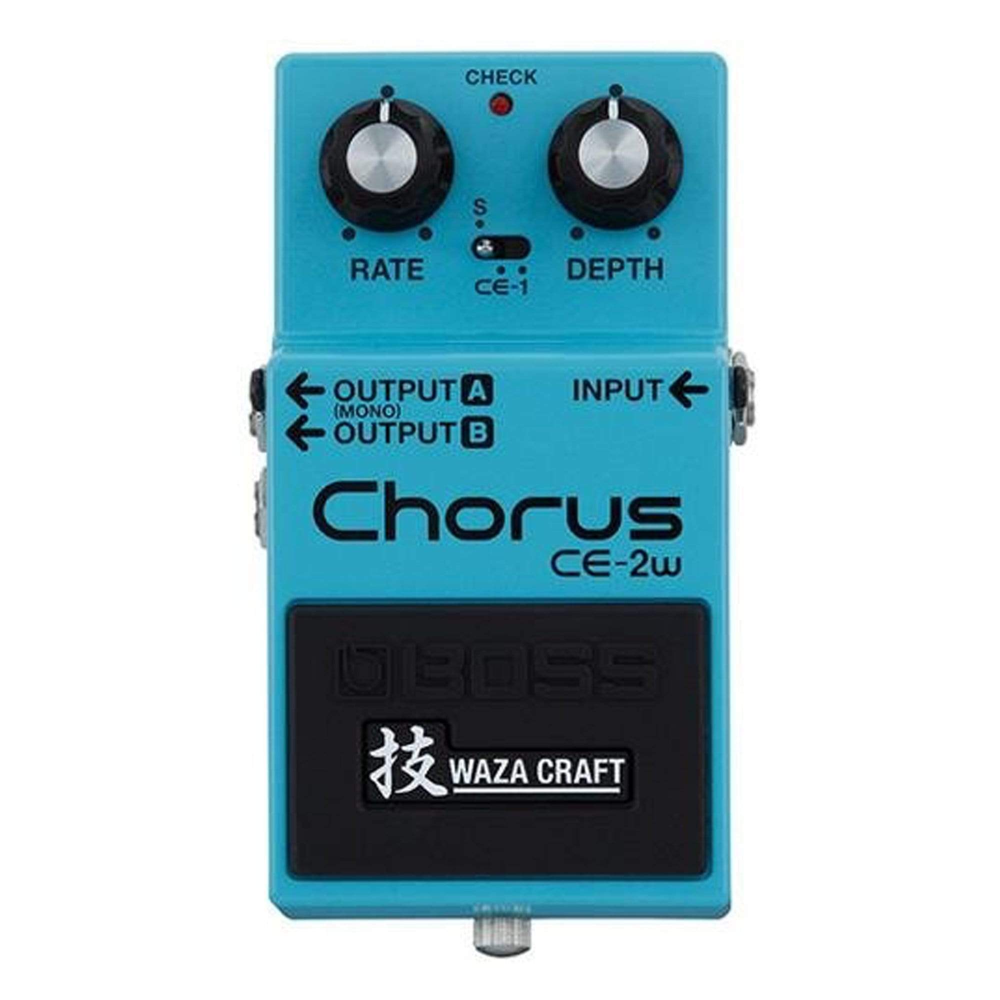 Boss CE-2W Chorus Bundle w/ 2 Roland Black Series 6 inch Patch Cables Effects and Pedals / Chorus and Vibrato