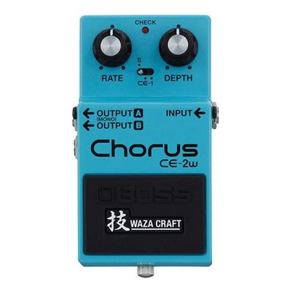 Boss CE-2W Chorus Bundle w/ 2 Roland Black Series 6 inch Patch Cables Effects and Pedals / Chorus and Vibrato