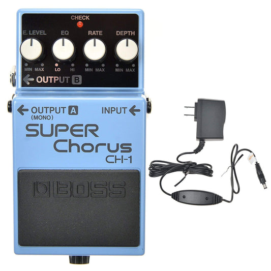 Boss CH-1 Super Chorus Bundle w/ Boss PSA-120S2 Power Supply Effects and Pedals / Chorus and Vibrato