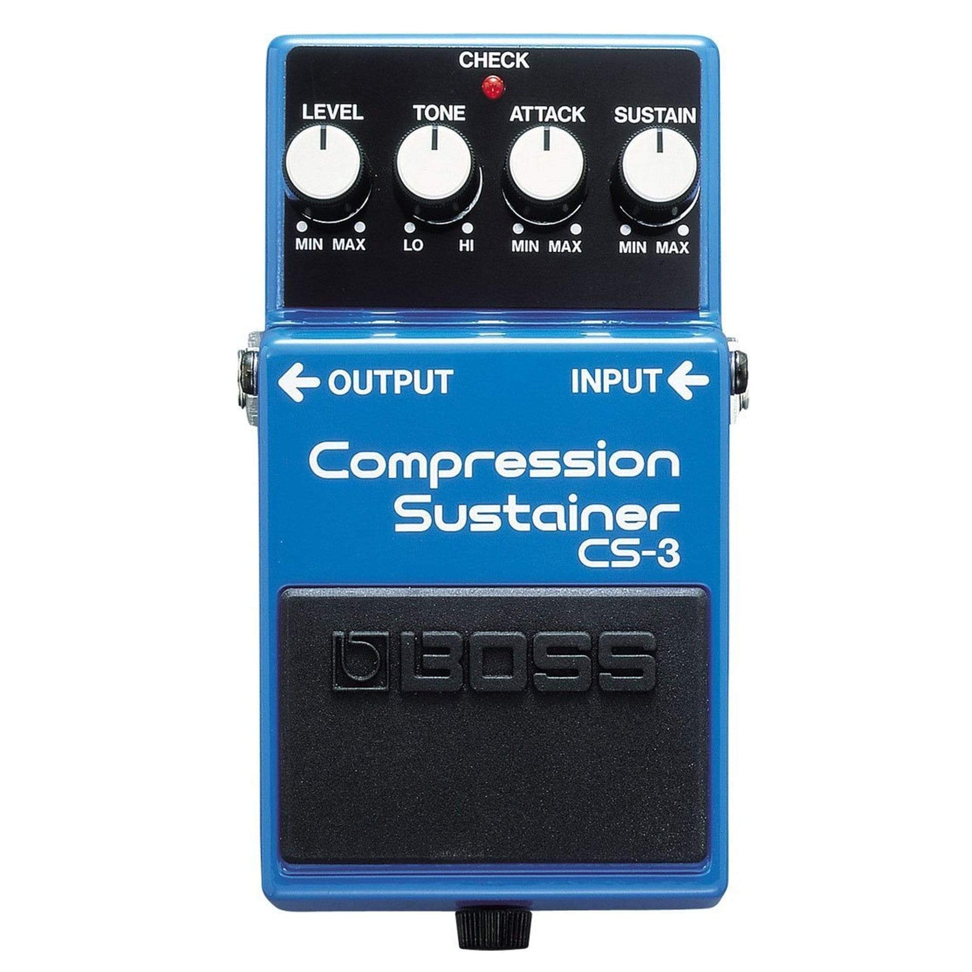 Boss CS-3 Compression Sustainer Bundle w/ 2 Roland Black Series 6 inch Patch Cables Effects and Pedals / Compression and Sustain