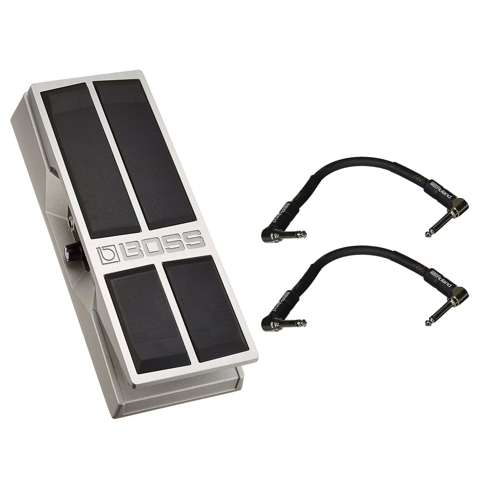 Boss FV-500L Stereo Line-Level Volume/Expression Pedal Bundle w/ 2 Roland Black Series 6 inch Patch Cables Effects and Pedals / Controllers, Volume and Expression