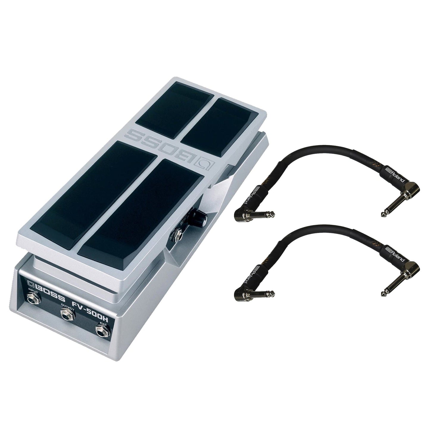 Boss FV500H Volume Pedal Bundle w/ 2 Roland Black Series 6 inch Patch Cables Effects and Pedals / Controllers, Volume and Expression