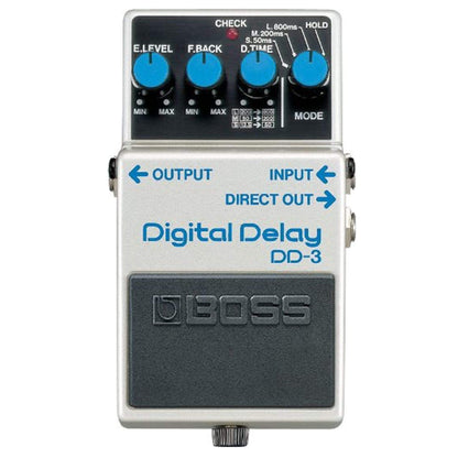 Boss DD-3 Digital Delay Bundle w/ 2 Roland Black Series 6 inch Patch Cables Effects and Pedals / Delay