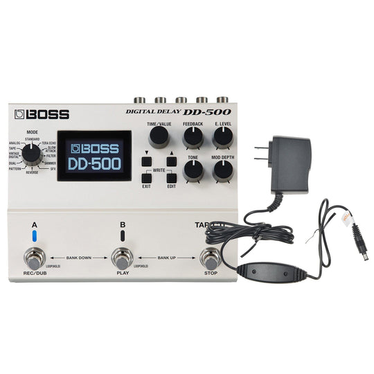 Boss DD-500 Digital Delay Bundle w/ Boss PSA-120S2 Power Supply Effects and Pedals / Delay