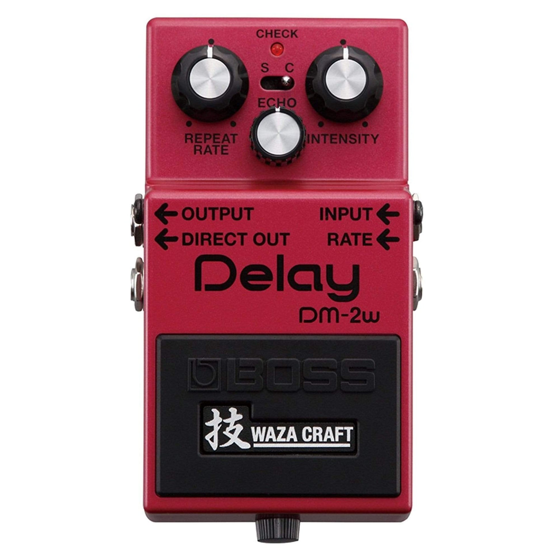 Boss DM-2W Delay Waza Craft Analog Pedal Bundle w/ 2 Roland Black Series 6 inch Patch Cables Effects and Pedals / Delay