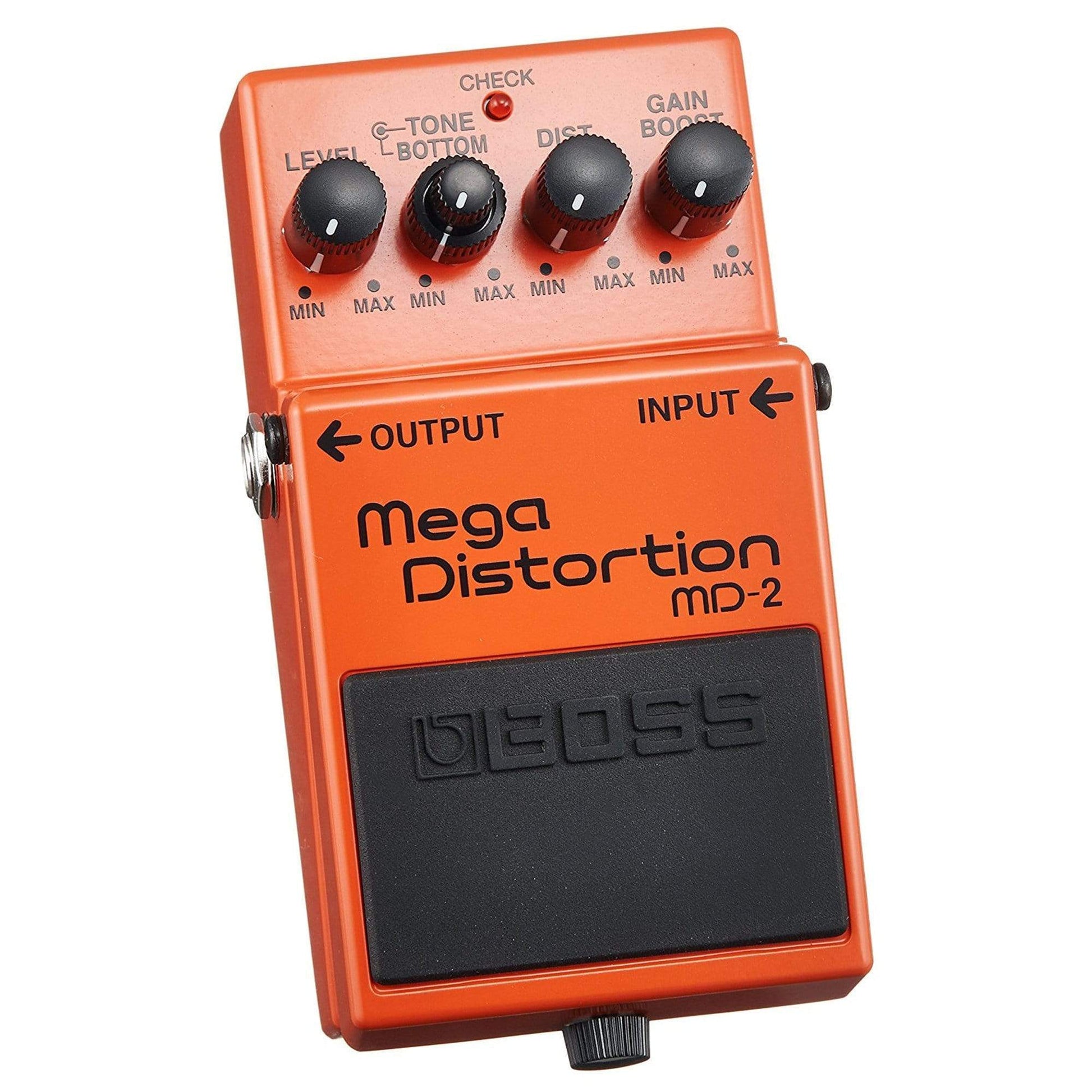 Boss MD-2 Mega Distortion Bundle w/ 2 Roland Black Series 6 inch Patch Cables Effects and Pedals / Distortion