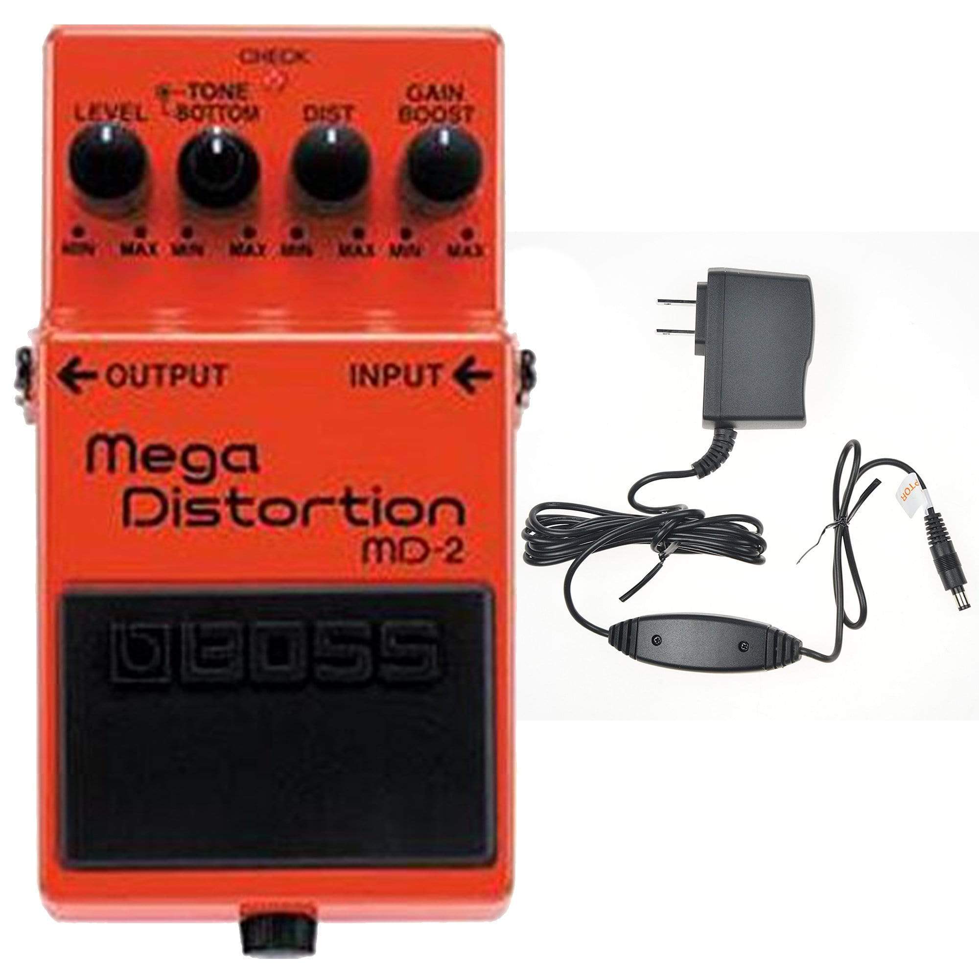 Boss MD-2 Mega Distortion Bundle w/ Boss PSA-120S2 Power Supply Effects and Pedals / Distortion
