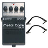 Boss ML-2 Metal Core Bundle w/ 2 Roland Black Series 6 inch Patch Cables Effects and Pedals / Distortion