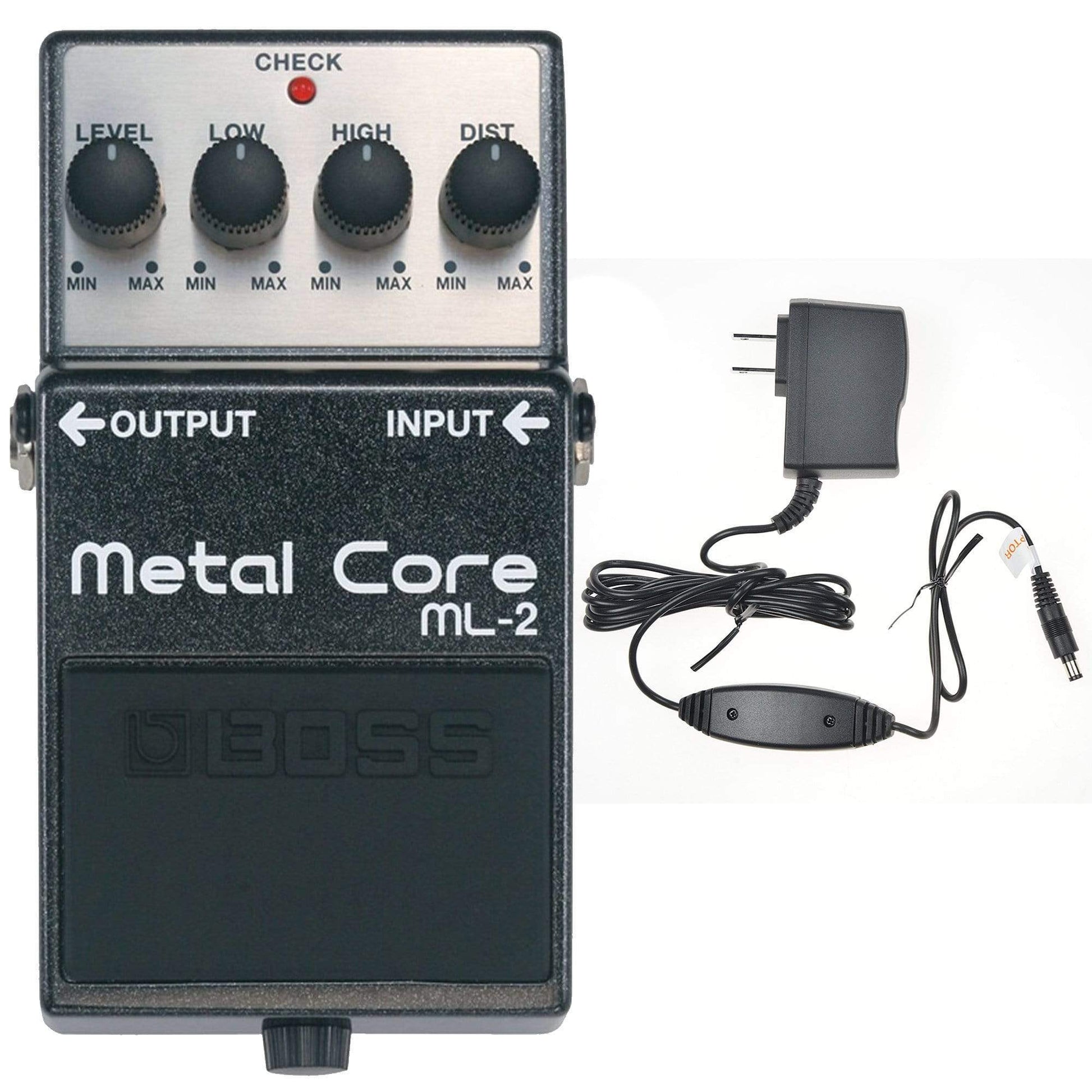 boss ml-2 metal core distortion pedal Boss ML-2 Metal Core Bundle w/ Boss PSA-120S2 Power Supply