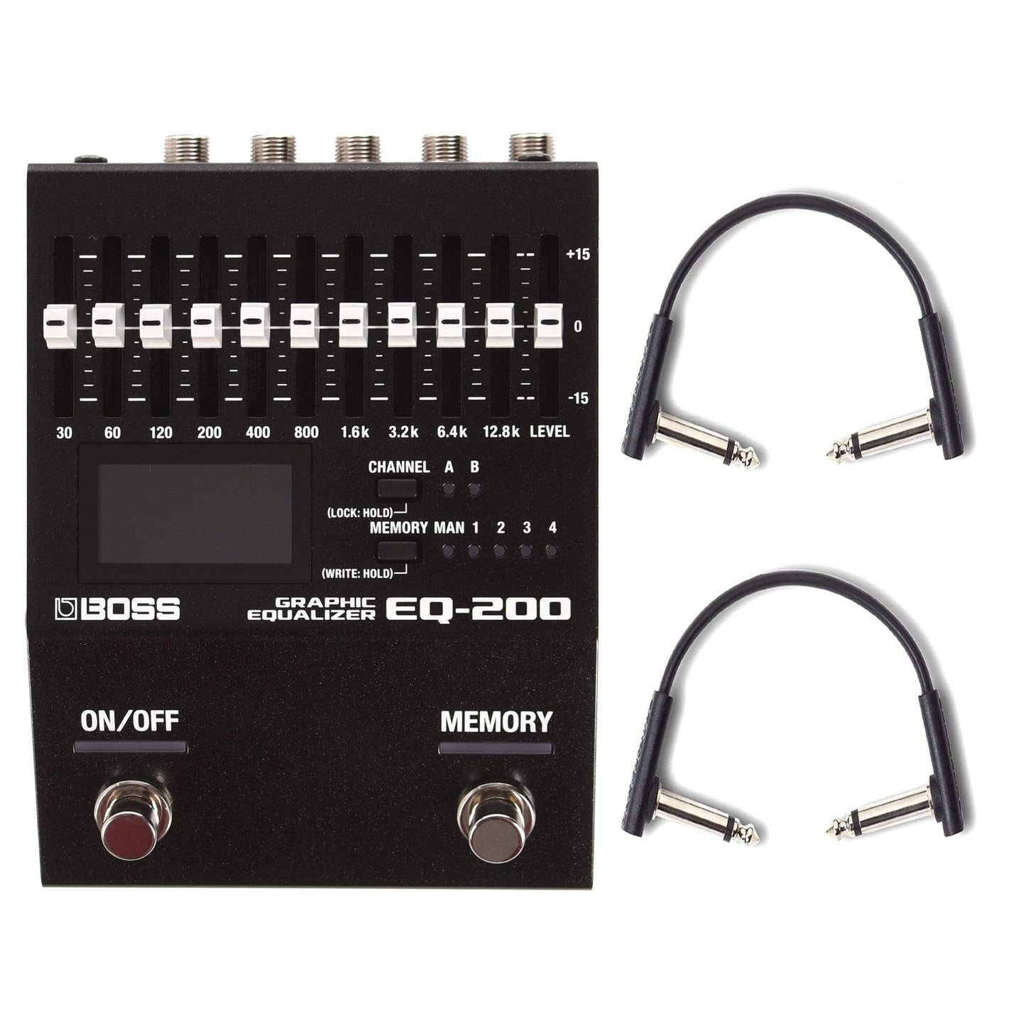 Boss EQ-200 Equalizer w/RockBoard Flat Patch Cables Bundle Effects and Pedals / EQ