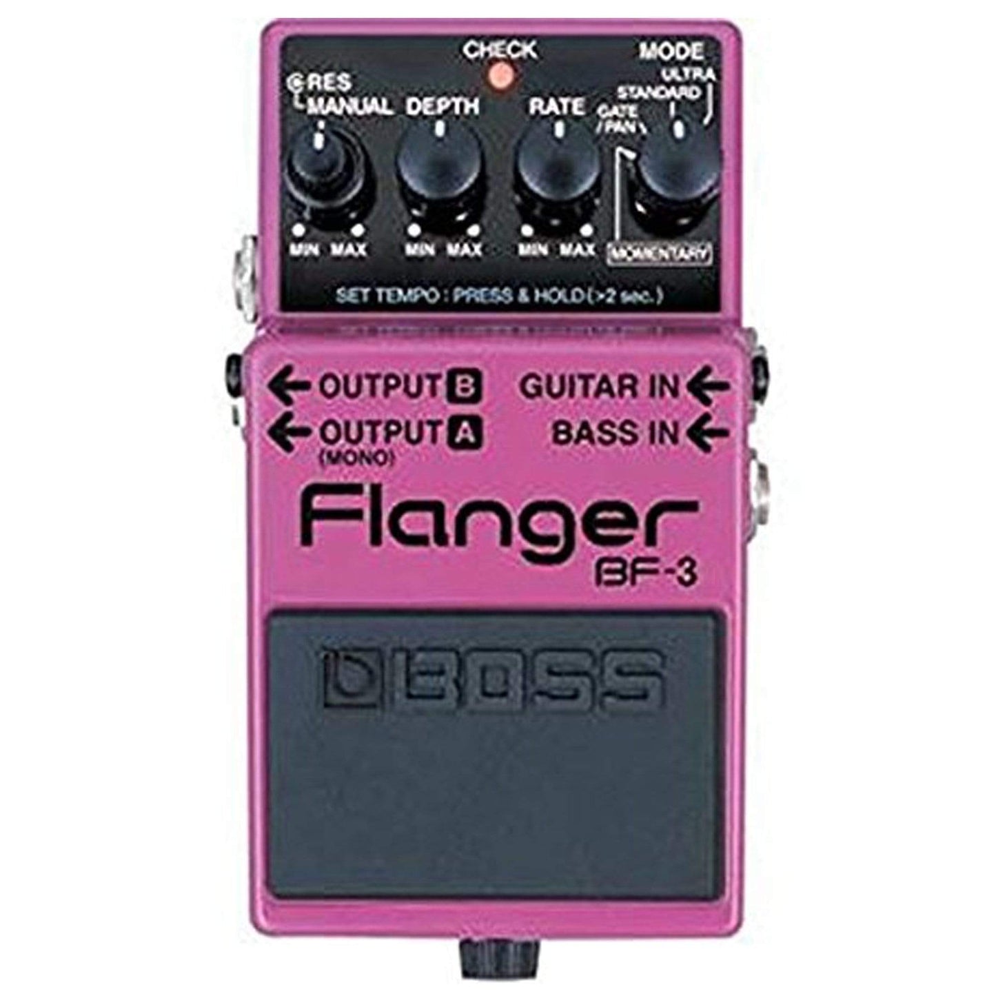 Boss BF-3 Flanger Bundle w/ 2 Roland Black Series 6 inch Patch Cables Effects and Pedals / Flanger