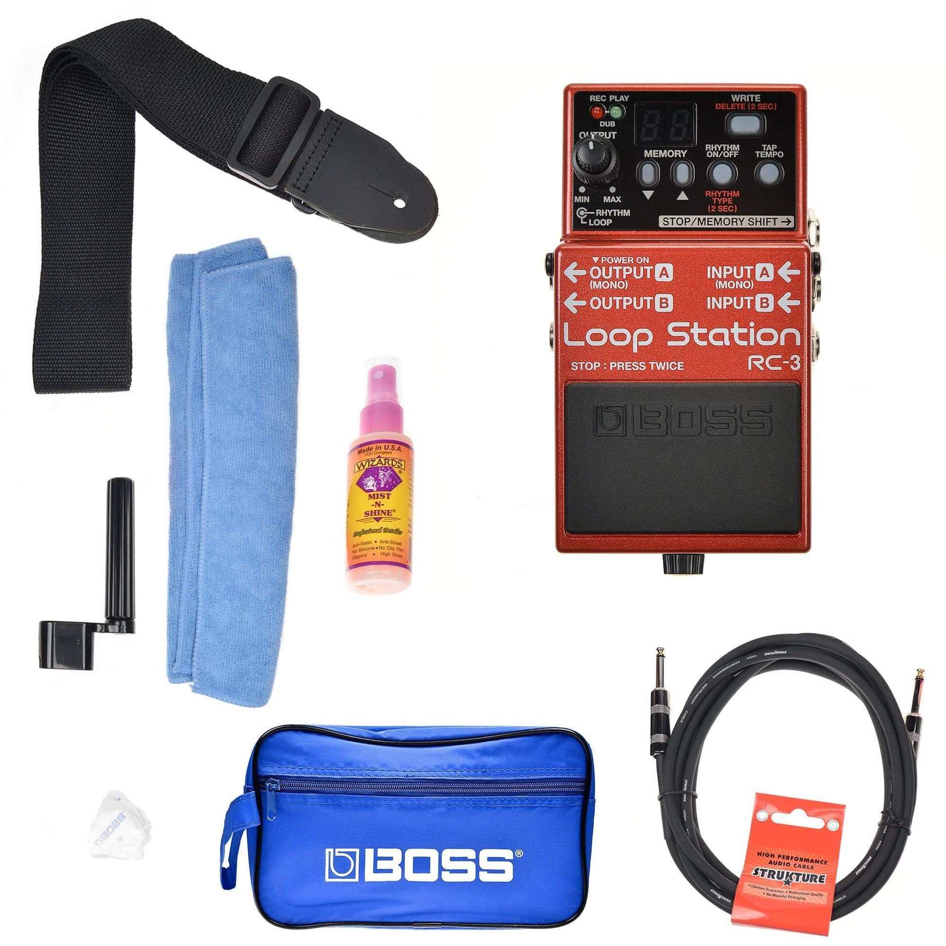 boss rc 3 loop pedal Boss RC-3 Loop Station Boss Promo Accessories Bundle – Chicago Music Exchange