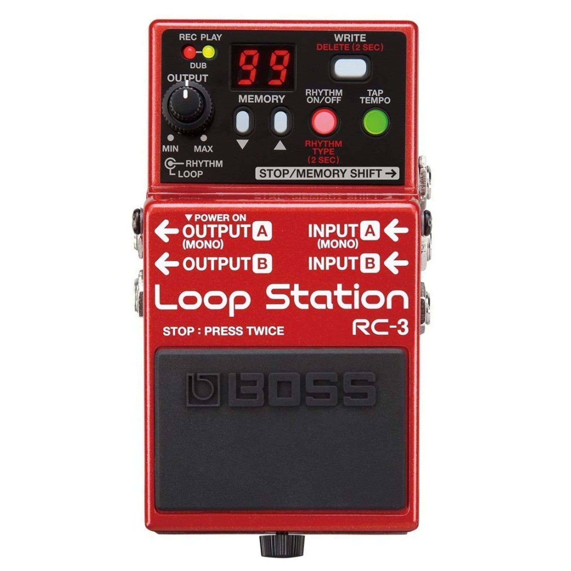 Boss RC-3 Loop Station Bundle w/ 2 Roland Black Series 6 inch Patch Cables Effects and Pedals / Loop Pedals and Samplers