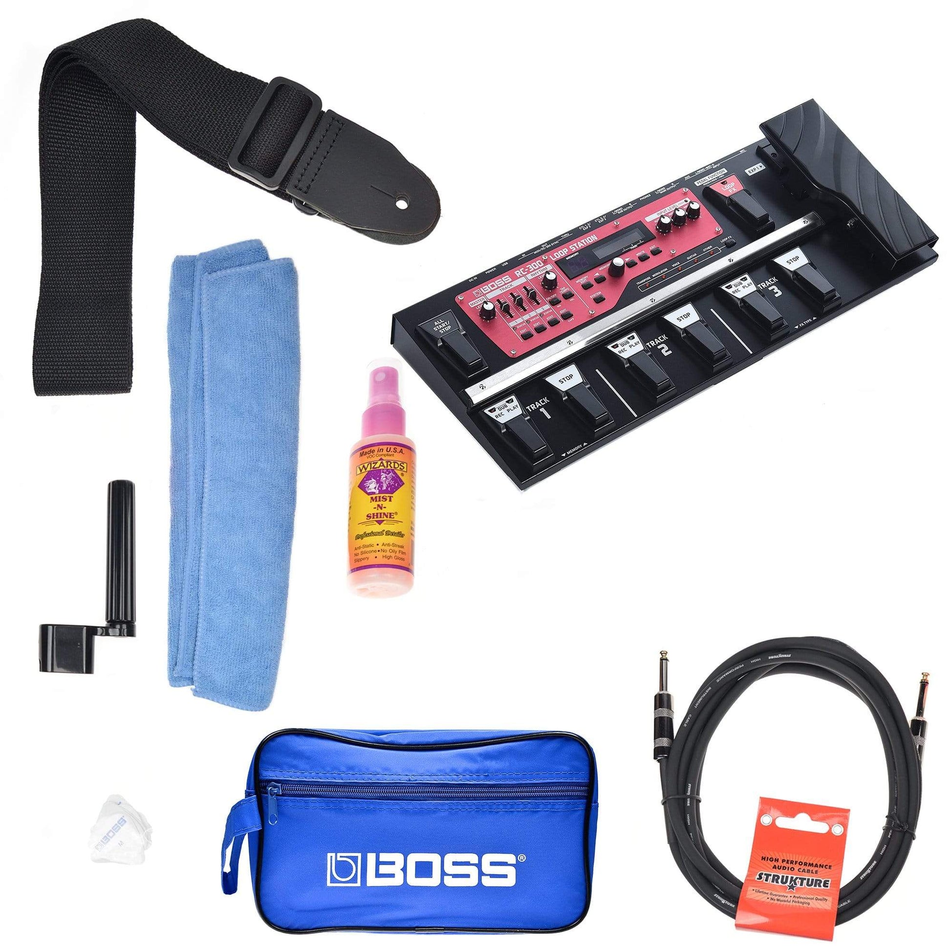 boss pedals usa Boss RC-300 Loop Station Boss Promo Accessories Bundle – Chicago Music Exchange