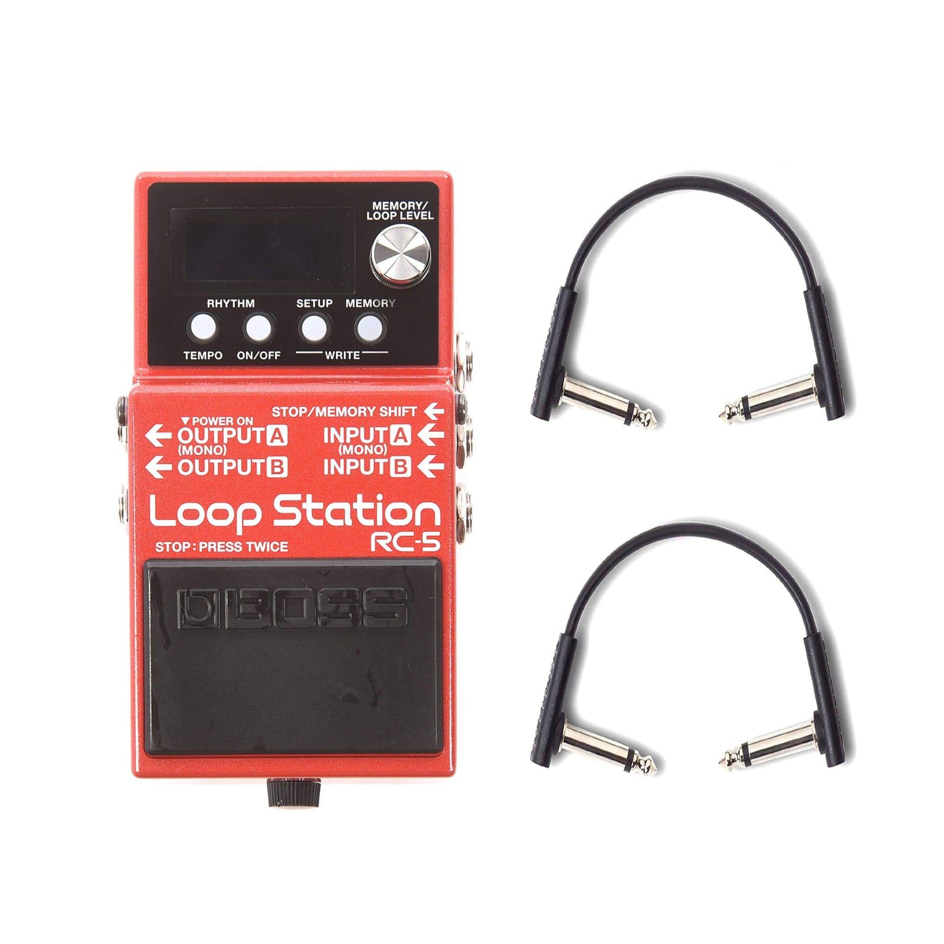 boss rc-5 loop station pedal Boss RC-5 Loop Station w/(2) RockBoard Flat Patch Cables Bundle – Chicago Music Exchange