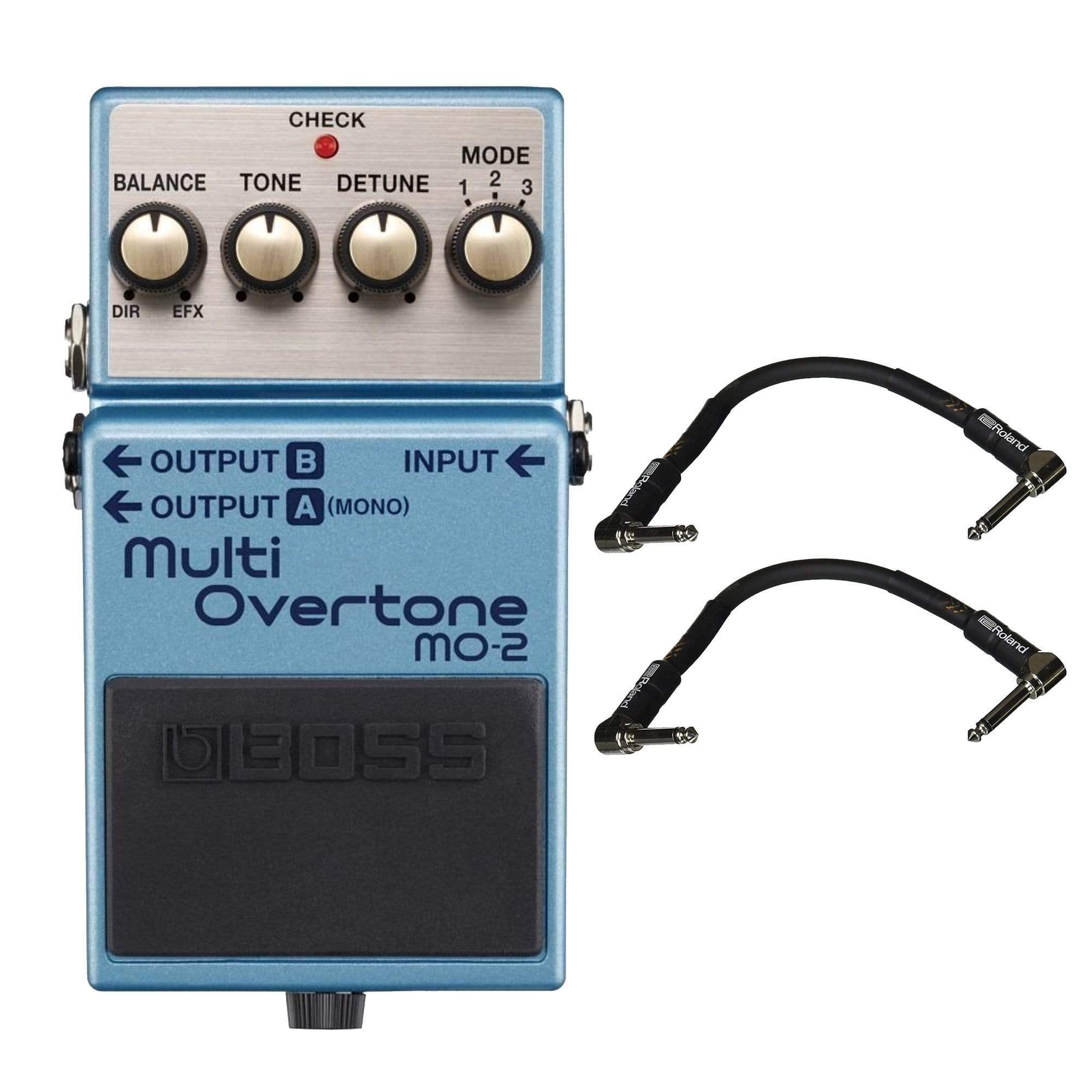 Boss MO-2 Multi Overtone Bundle w/ 2 Roland Black Series 6 inch Patch Cables Effects and Pedals / Multi-Effect Unit