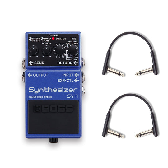Boss SY-1 Synthesizer Pedal w/RockBoard Flat Patch Cables Bundle Effects and Pedals / Noise Generators