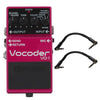 Boss VO-1 Vocoder Bundle w/ 2 Roland Black Series 6 inch Patch Cables Effects and Pedals / Noise Generators