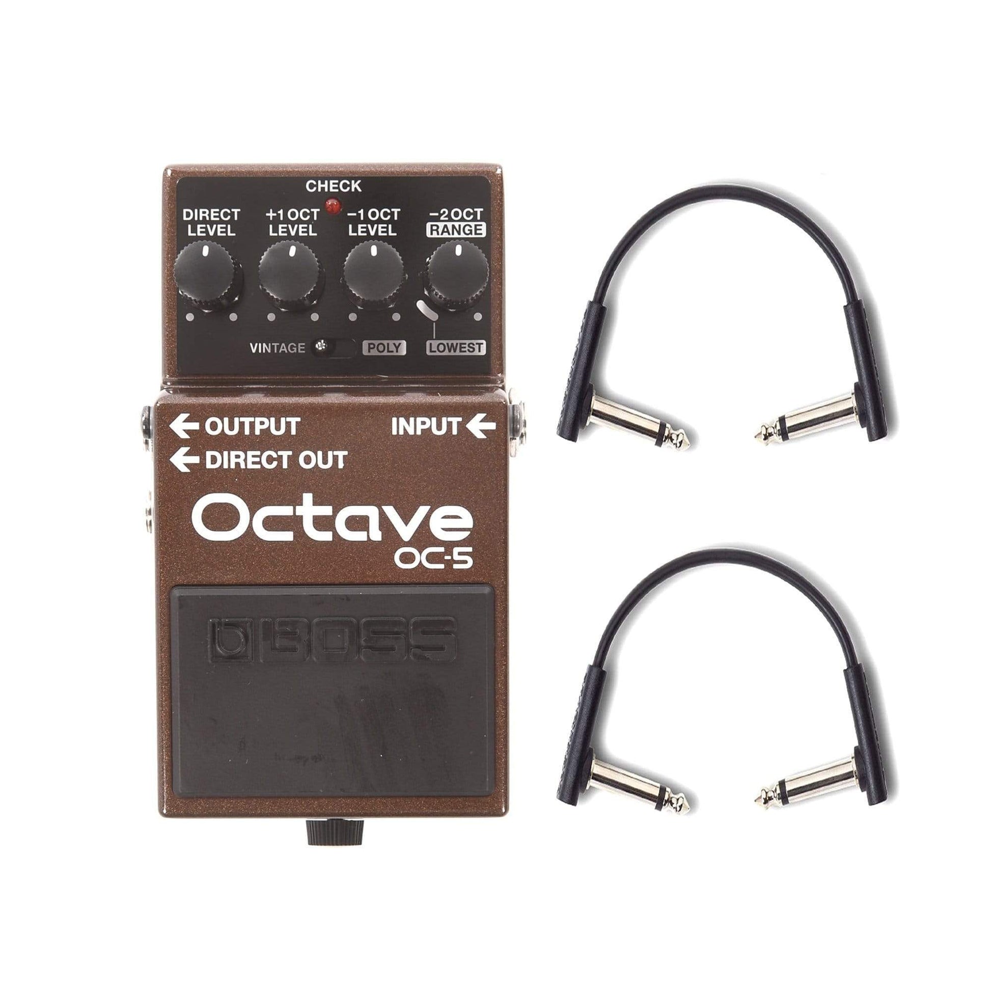 boss pedal cables Boss OC-5 Octave Pedal w/(2) RockBoard Flat Patch Cables Bundle – Chicago Music Exchange