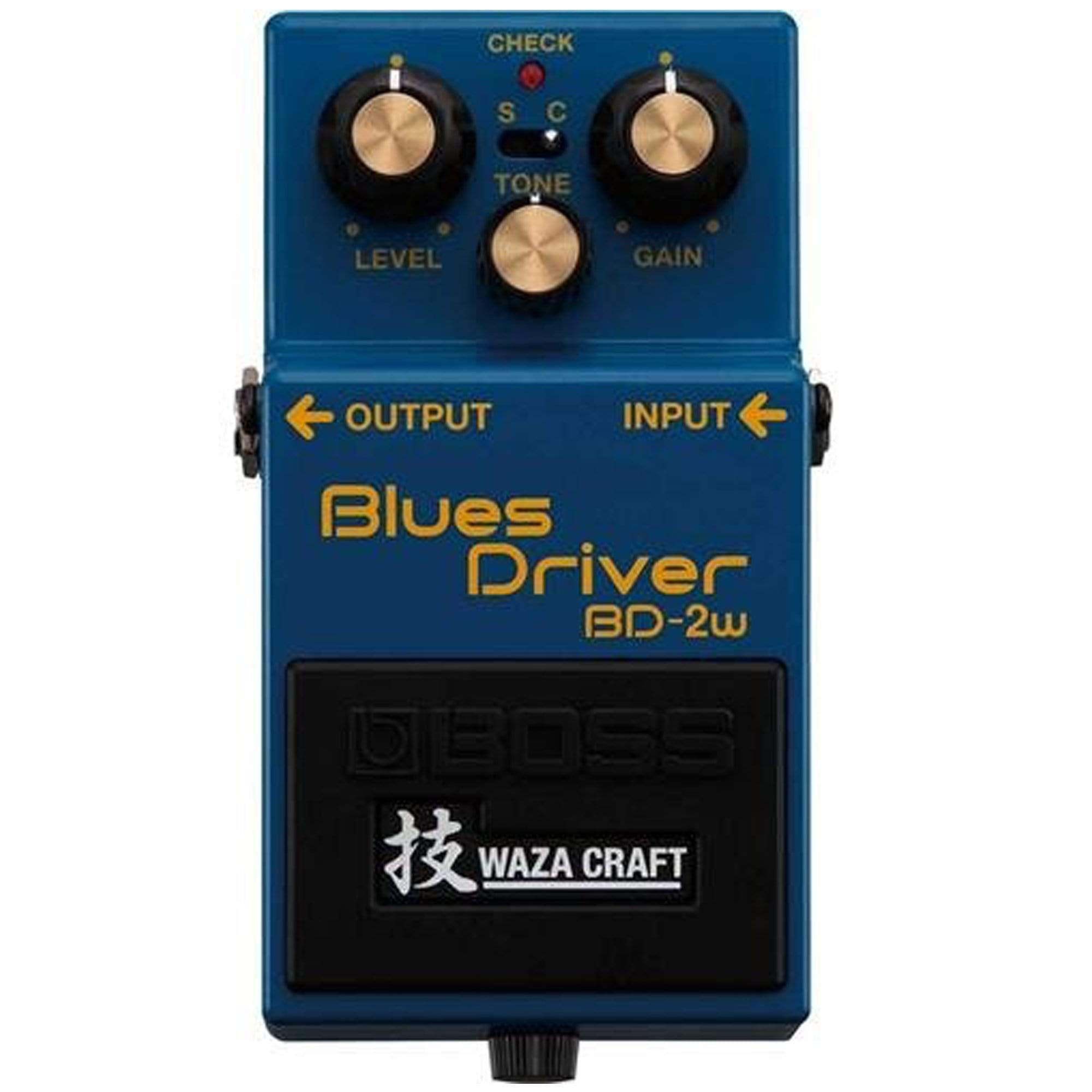 Boss BD-2W Blues Driver Waza Craft Analog Pedal Bundle w/ 2 Roland Black Series 6 inch Patch Cables Effects and Pedals / Overdrive and Boost