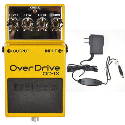 Boss OD-1X Overdrive Bundle w/ Boss PSA-120S2 Power Supply Effects and Pedals / Overdrive and Boost