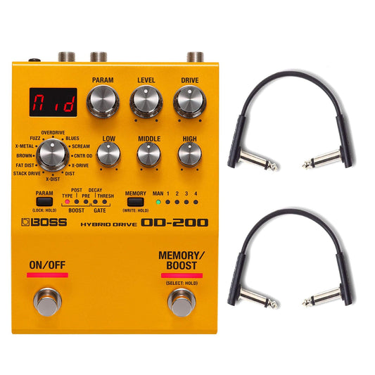 Boss OD-200 Overdrive w/RockBoard Flat Patch Cables Bundle Effects and Pedals / Overdrive and Boost
