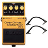 Boss OS-2 Overdrive/Distortion Bundle w/ 2 Roland Black Series 6 inch Patch Cables Effects and Pedals / Overdrive and Boost