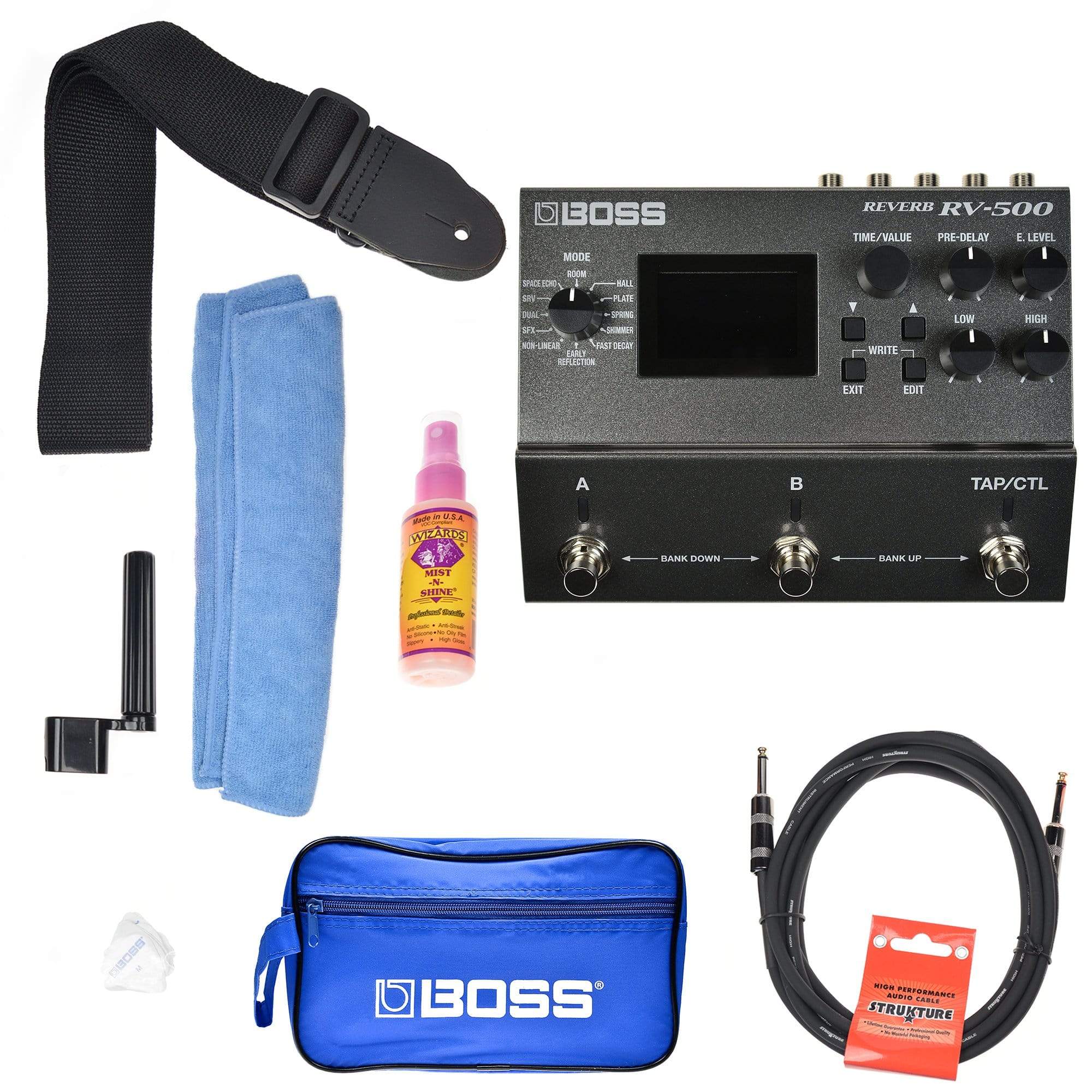 Boss RV-500 Reverb Pedal Boss Promo Accessories Bundle Effects and Pedals / Reverb