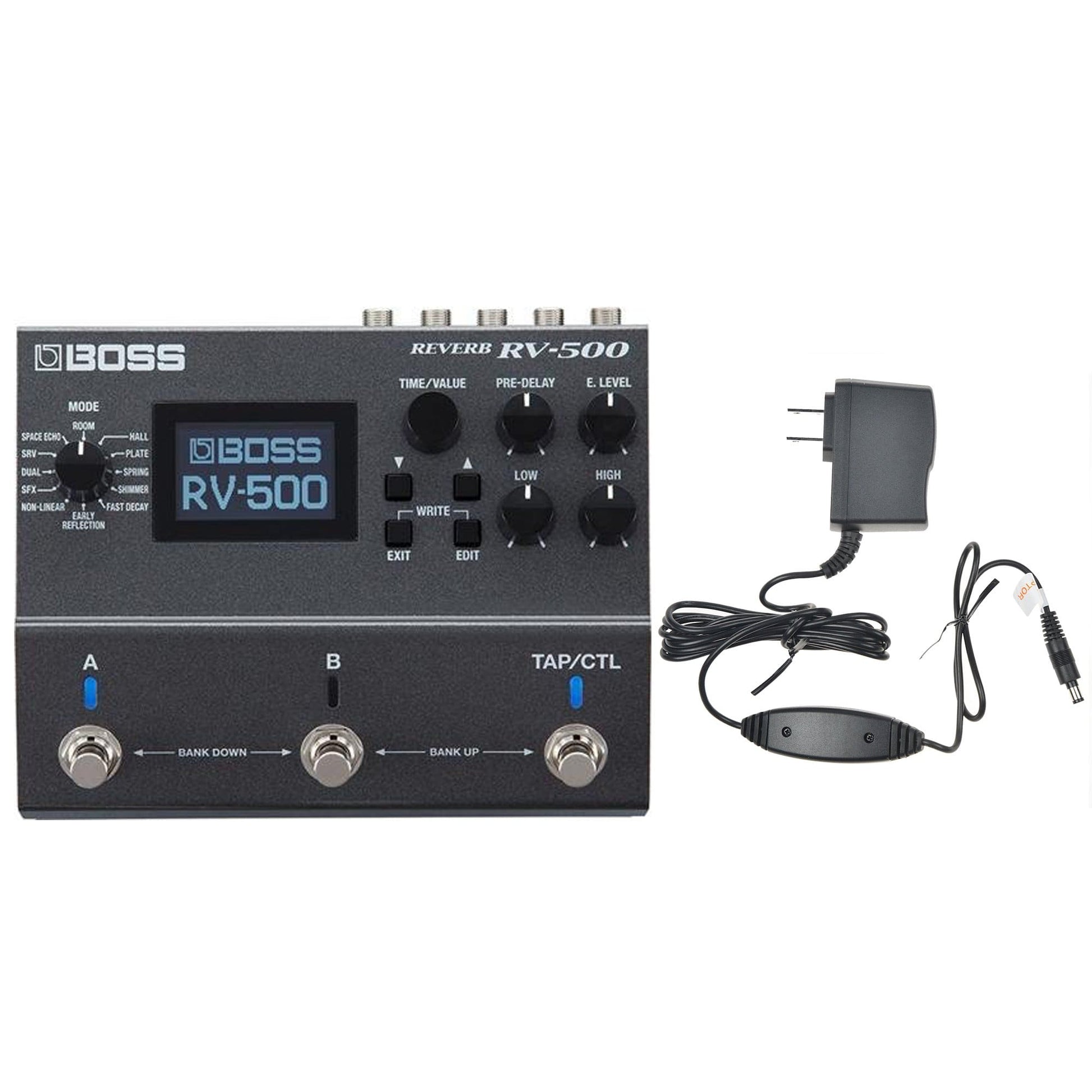 Boss RV-500 Reverb Pedal Bundle w/ Boss PSA-120S2 Power Supply ...