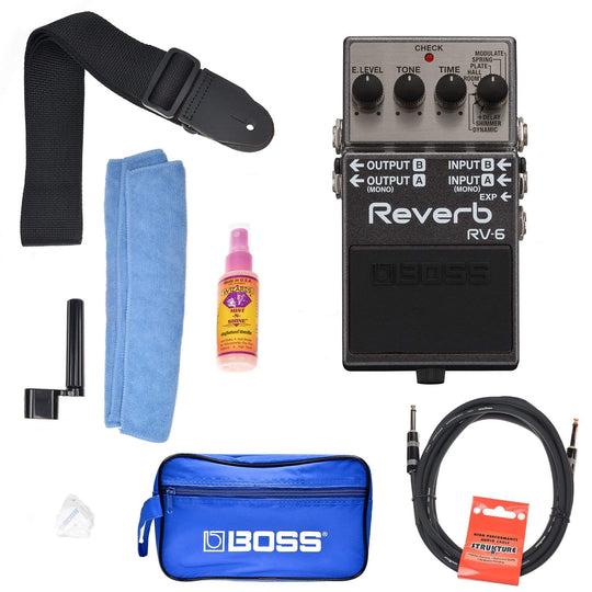Boss RV-6 Digital Reverb Boss Promo Accessories Bundle Effects and Pedals / Reverb