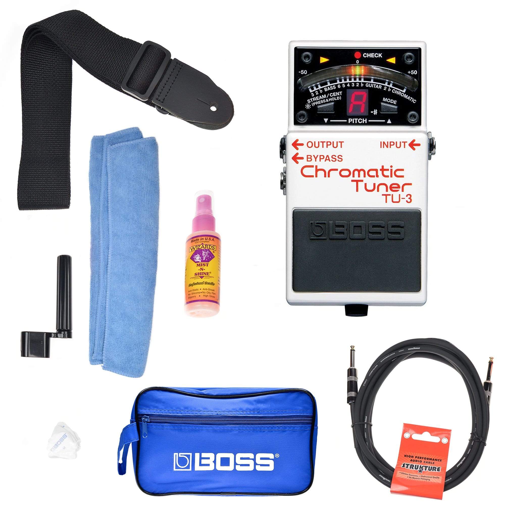 Boss TU-3 Chromatic Tuner Boss Promo Accessories Bundle Effects and Pedals / Tuning Pedals
