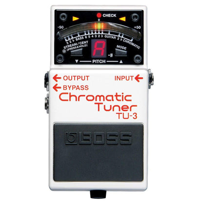 Boss TU-3 Chromatic Tuner Bundle w/ 2 Roland Black Series 6 inch Patch Cables Effects and Pedals / Tuning Pedals